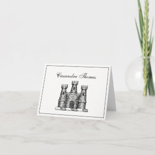 Vintage Heraldic Castle Emblem Coat of Arms Frame Thank You Card