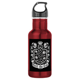 Vintage Heraldic Crest with Roses – Until the End 532 Ml Water Bottle