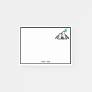 Vintage Heraldic Falcons With Hand Crest Emblem Post-it Notes