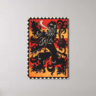 Vintage Heraldic Lion (Belgium) Canvas Print
