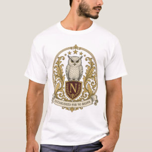 Vintage Heraldic Owl Crest T-Shirt