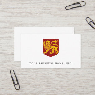 Vintage Heraldic Rampant Lion Design Business Card