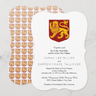 Vintage Heraldic Rampant Lion Invitation