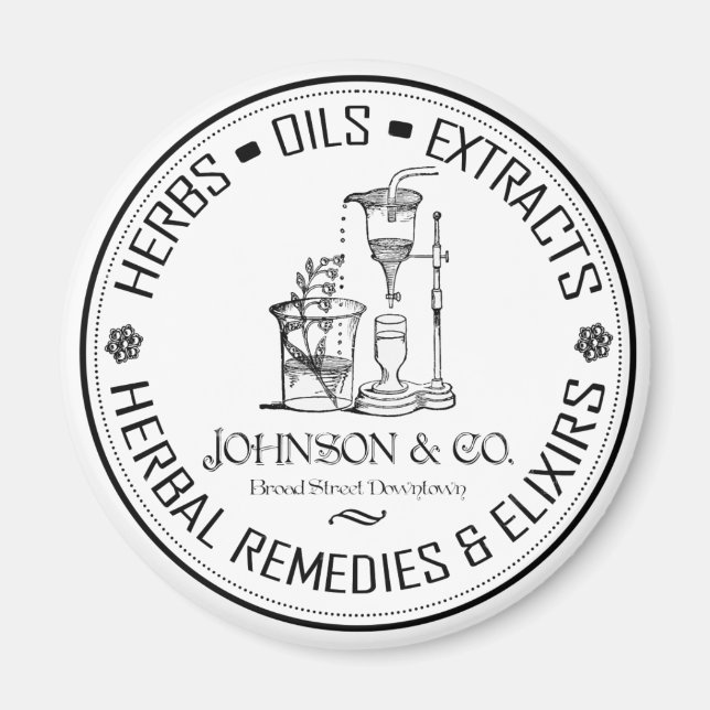 Vintage Herbal Remedies Farmhouse Shabby Chic Magnet (Front)