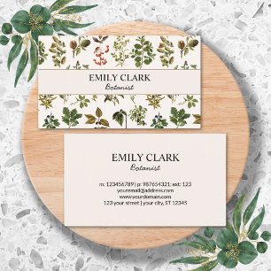 Vintage Herbarium Green Plant leaves Business Card