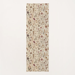 Vintage Herbarium Pressed Flower Botanical Yoga Mat