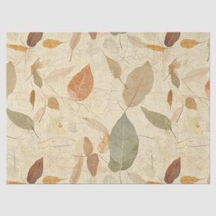 Vintage Herbarium Pressed Leaves Brown Gold Olive Tissue Paper
