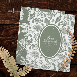 Vintage Herbarium Sage Green and White Title Page