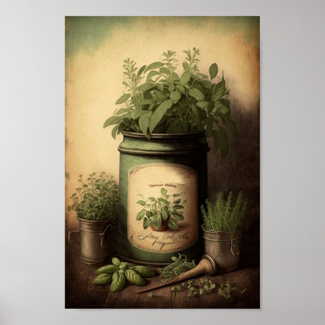 Vintage Herbs Downloadable Wall Art (Front)