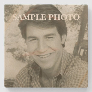 Vintage Heritage Sepia Tone Custom Family Photo Stone Coaster