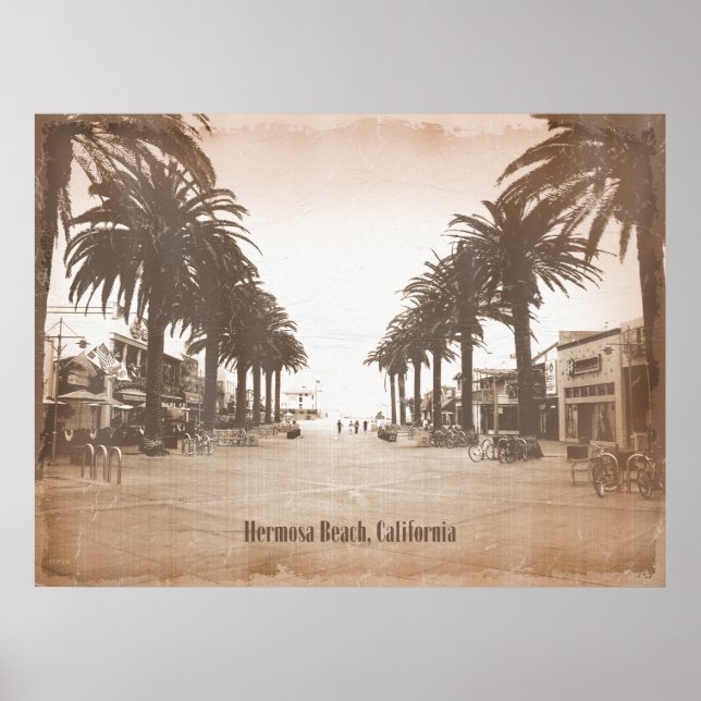 Vintage Hermosa Beach Poster (Front)