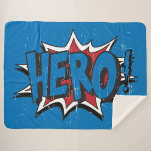 Vintage Hero Art Graphic Super Heroes Art Sherpa Blanket