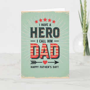 Vintage Hero Dad Message Card