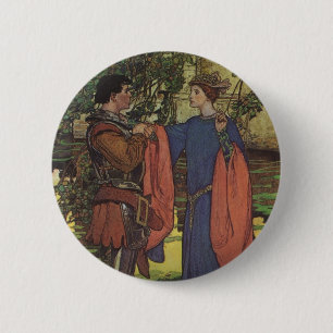 Vintage Hero Prince Knight Shining Armor Princess 6 Cm Round Badge