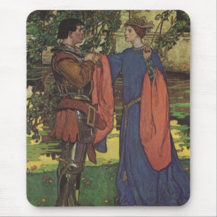 Vintage Hero Prince Knight Shining Armour Princess Mouse Mat