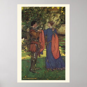 Vintage Hero Prince Knight Shining Armour Princess Poster