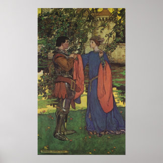 Vintage Hero Prince Knight Shining Armour Princess Poster