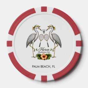 Vintage Heron Badminton Club Personalised Poker Chips