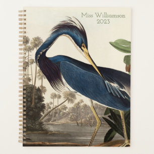 Vintage Heron Bird Print Planner
