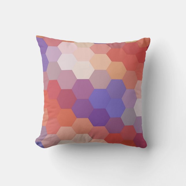 Vintage Hexagon Chevron Pattern Cushion (Front)