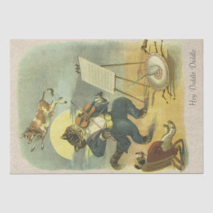 Vintage Hey Diddle Diddle Nursery Rhyme Decoupage Tissue Paper
