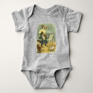 Vintage Hey Diddle Diddle Nursery Rhyme Restored Baby Bodysuit