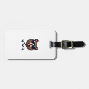 Vintage Hey Paws Up Bear with Sunglasses Funny Dog Luggage Tag