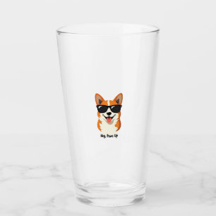 Vintage Hey, Paws Up Corgi with Sunglasses Cute Do Glass