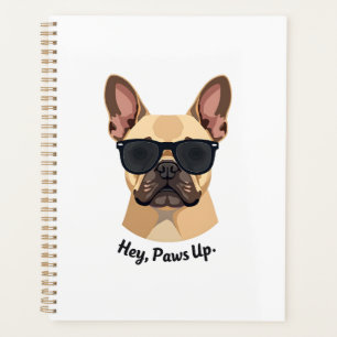 Vintage Hey, Paws Up French Bulldog Sunglasses Gra Planner