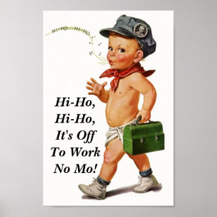 Vintage "hi ho" whistler Retirement Party Poster
