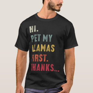 Vintage Hi Pet My Llama First Thanks I heart Llama T-Shirt