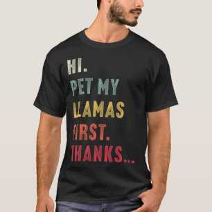 Vintage Hi Pet My Llama First Thanks I heart Llama T-Shirt