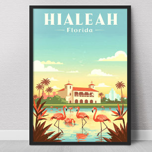 Vintage Hialeah Florida Poster