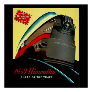 Vintage Hiawatha Streamlined Train  Poster