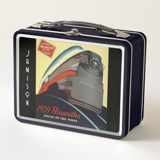 Vintage Hiawatha Train Advertising Metal Lunch Box (Front)
