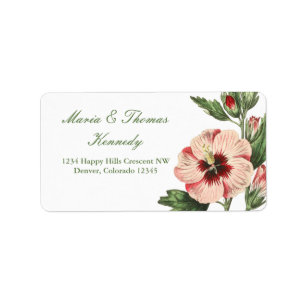 Vintage Hibiscus Floral Address Mailing Labels