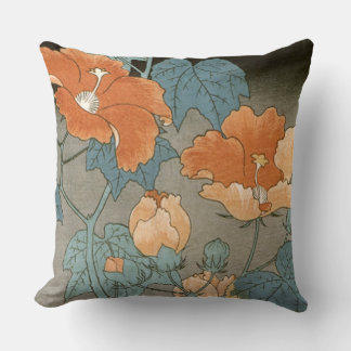 Vintage Hibiscus Flower Cushion