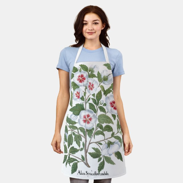 Vintage Hibiscus Flowers by Basilius Besler Apron (Worn)