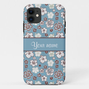 Vintage Hibiscus Flowers Pattern iPhone 11 Case