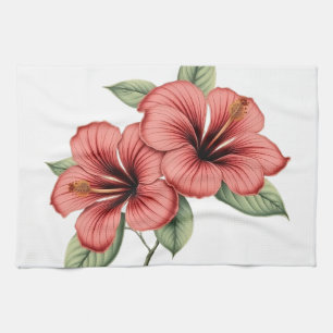 Vintage Hibiscus Tea Towel
