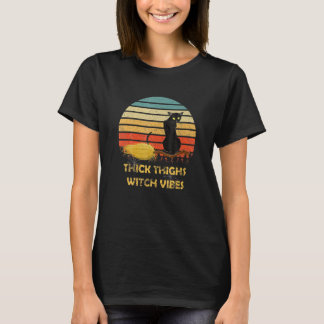 Vintage Hick Highs Witch Vibes Witchy Halloween Ca T-Shirt