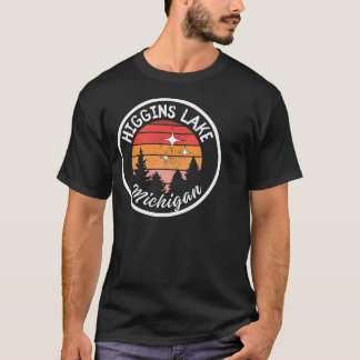 Vintage Higgins Lake Michigan Lake Sunset Up T-Shirt