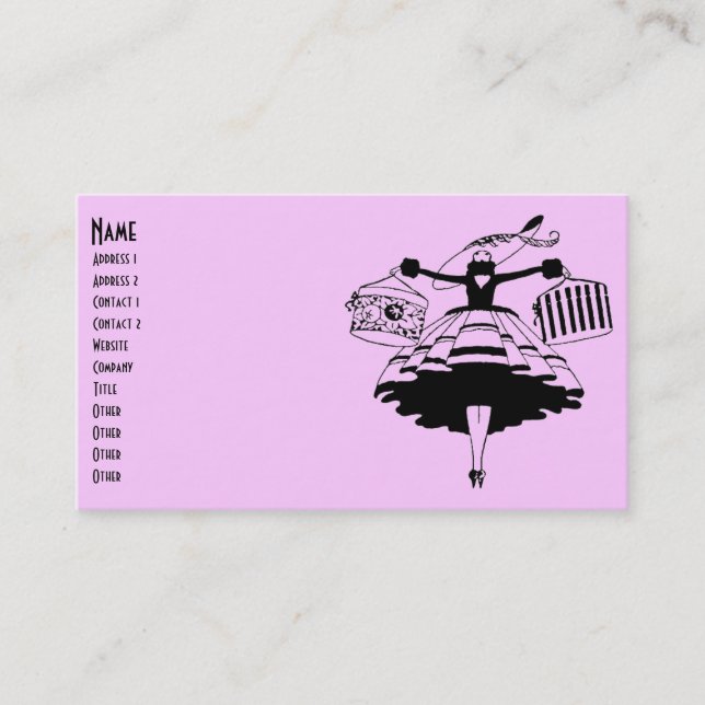 Vintage High Fashioned Shopper Business Card (Front)