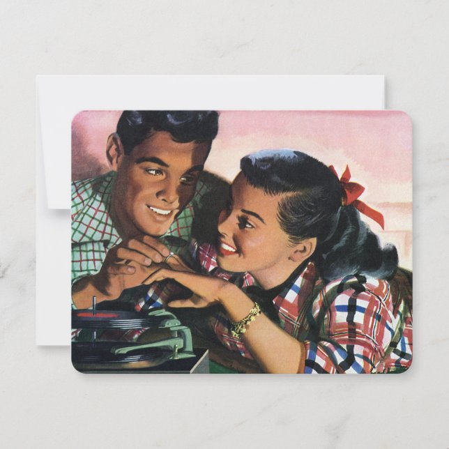 Vintage High School Sweethearts Engagement Party Invitation (Front)