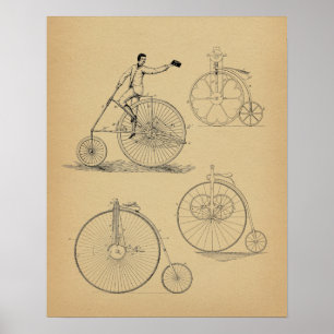 Vintage High Wheeler Bicycle Patent Art Print