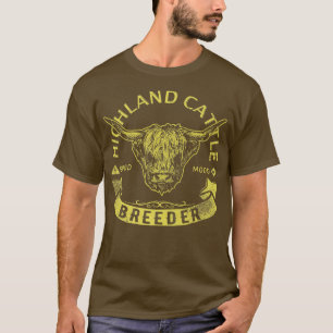 Vintage Highland Cattle Breeder & Scottich Cow Far T-Shirt