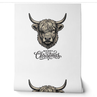 Vintage Highland Cow Merry Christmas Shirt_1 Wallpaper