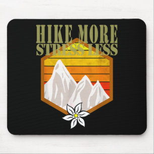 Vintage hike more stress less - 80s hiking mouse mat