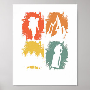 Vintage Hiking Poster