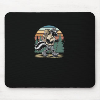 Vintage Hiking Skunk Funny Forest Hiking Adventur Mouse Mat